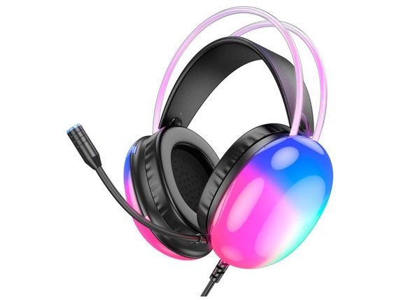 Наушники Hoco rich channel gaming headphones RGB W109 Plus черный | Зображення 1