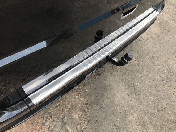 Накладка на задній бампер з загином (Carmos V1, нерж) Без напису для Mercedes Viano 2004-2015 рр | Зображення 1