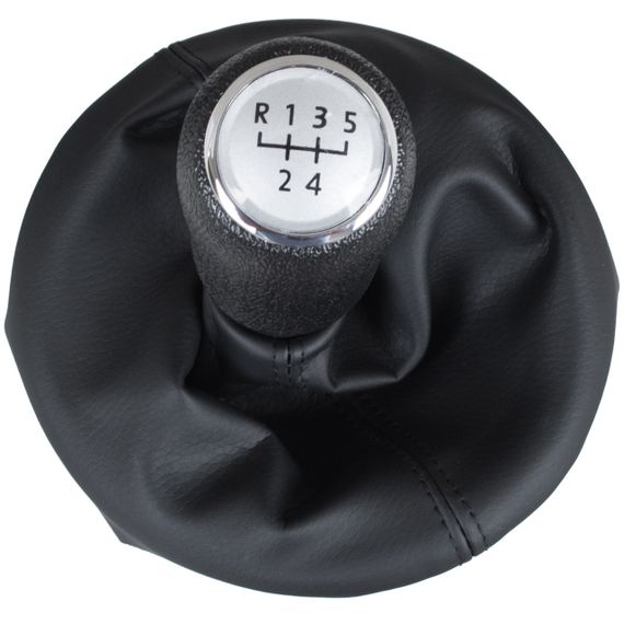 VW T5 / T6 (03-11) ручка КПП переключение передач + чехол + рамка 5 ступка серебряная, Т5 Т6