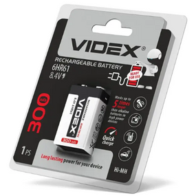 Акумулятор 9V/6HR61 NiMh 8,4V 300mAh (бл-1шт) Videx