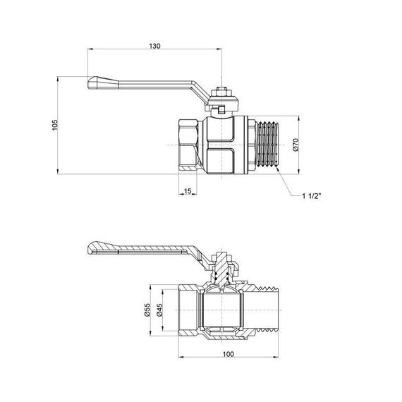 Кран шаровой Icma 1"1/2 прямой №352 | Зображення 1