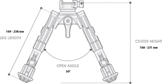 Сошки Leapers UTG Recon 360 TL-B. 18-23см. Picatinny | Зображення 8
