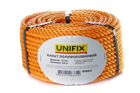 Канат полипропиленовый 8мм 50м UNIFIX