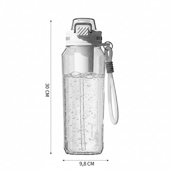 Бутылка для воды 1500 мл (1.5 л) Белая, из Тритана (BPA-free) с ситечком для активного отдыха | Зображення 6
