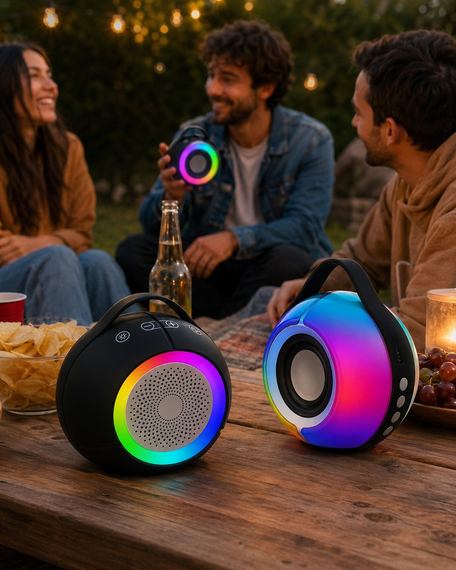 Колонка Bluetooth SY-333 / Акумуляторна колонка з LED підсвічуванням / Акустична колонка переносна | Зображення 1