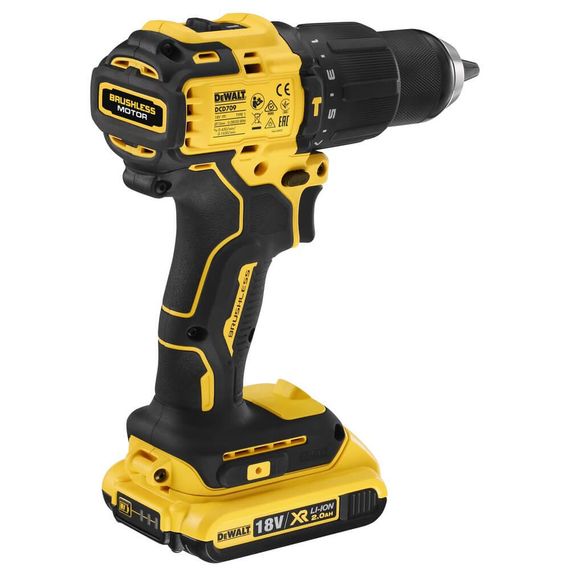 Дрель-шуруповерт аккумуляторная бесщёточная ударная 65 Нм DeWALT DCD709D2T | Зображення 4
