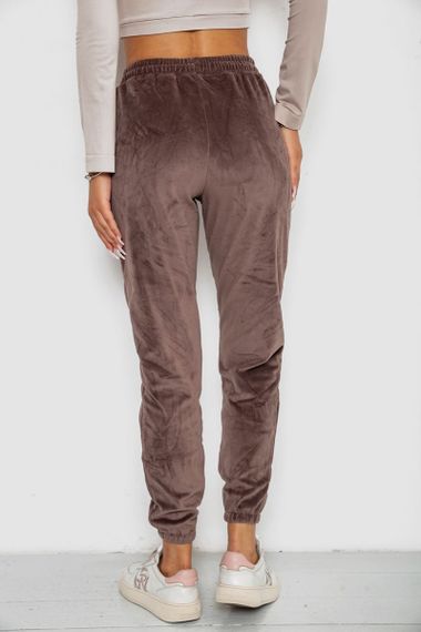 Спортивные штаны велюровые женские на флисе, цвет мокко, 238R58644 | Зображення 3