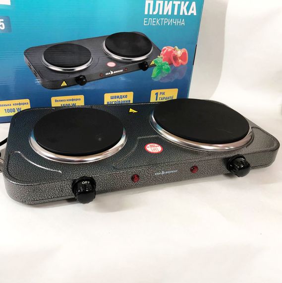 Настольная плита электрическая Sea Breeze SB-065 2500 Вт Электроплита двойная, двухконфорочная настольная | Зображення 4