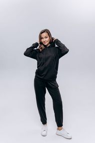 Худи жіноче (unisex) чорний двохнитка