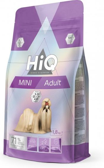Корм HiQ Mini Adult сухой с мясом птицы для взрослых собак малых пород 1.8 кг