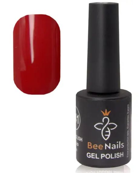 Гель-лак для ногтей Bee Nails 115 (классический красный) 8мл | Зображення 1