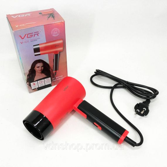 Фен для волос с ионизацией VGR V-426 2000 Вт, Хороший электрический фен, Функциональная щетка для сушки KB-45 | Зображення 4