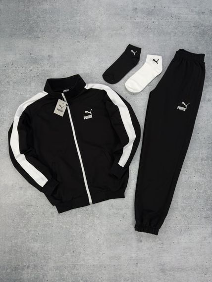 Костюм Puma лампас кофта штани чорний + 2 пари шкарпеток у подарунок
