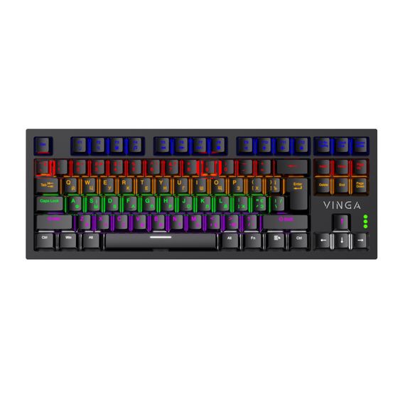 Клавіатура Vinga KBGM-110 87 key LED Blue Switch USB Black (KBGM-110 Black) | Зображення 1
