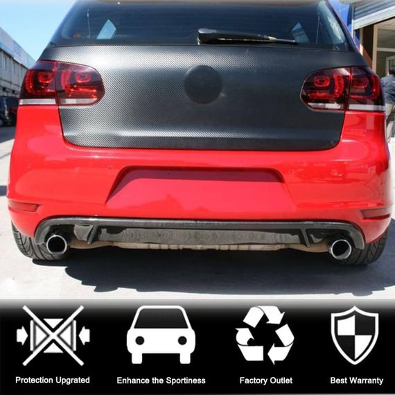 Дифузор заднього бампера V2 (для GTI HB 2010-2013, Карбон) для Volkswagen Golf 6 рр | Зображення 1