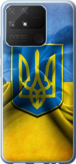 Чехол на Realme Narzo 50A Флаг и герб Украины 1 "375u-2514-17620"