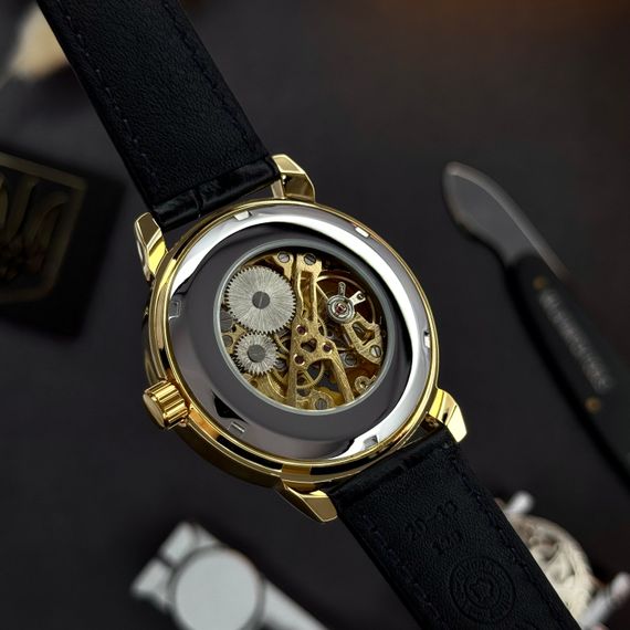 Класичний чоловічий годинник Awarder 022 Gold-Black Mechanic Де би не був | Зображення 8