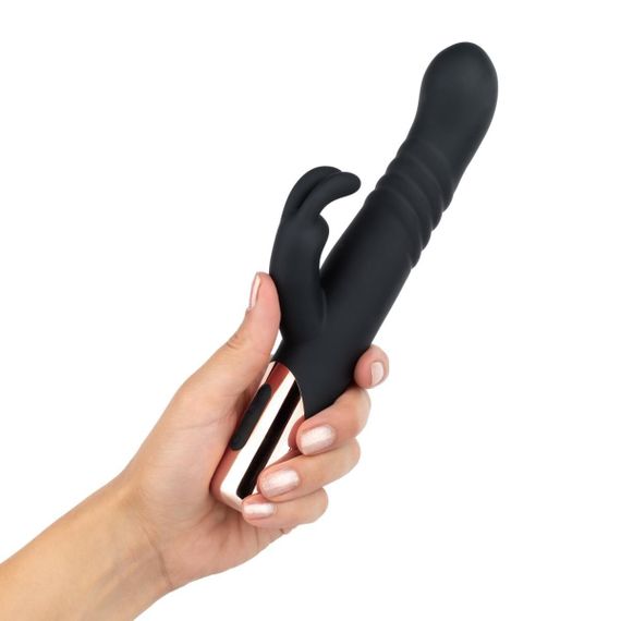 Вібратор-кролик Rosy Gold - Rabbit Vibrator with thrusting function - Black Sex Aura | Зображення 4