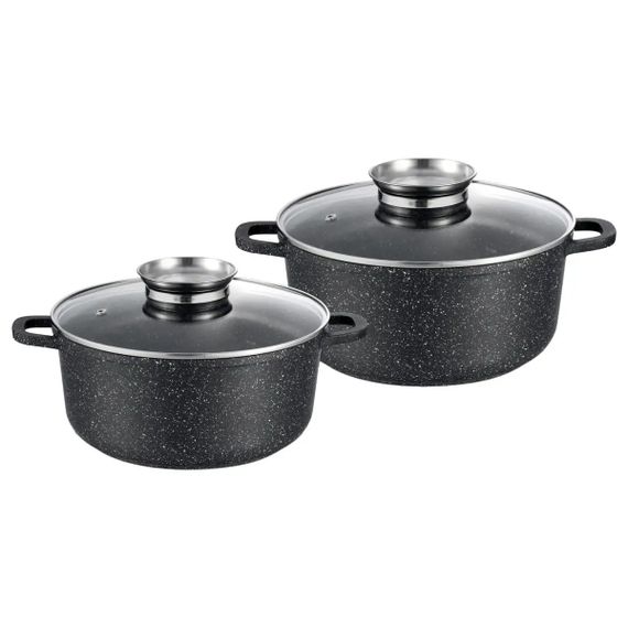 Набор кастрюль Gusto MARBLE GT-2404-28/30 4 предмета черный