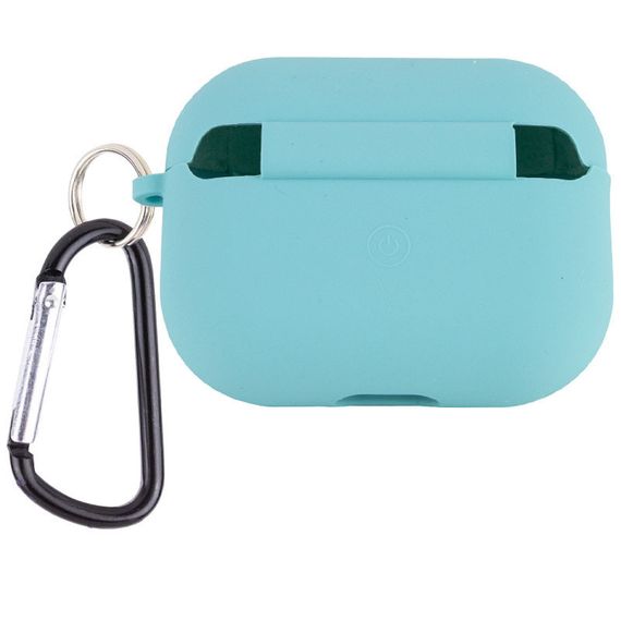 Силиконовый футляр с микрофиброй для наушников Airpods Pro Бирюзовый / Marine Green | Зображення 1