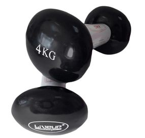 Гантелі вінілові пари LiveUP Vinyl Dumbbell Egg Head чорний Уні 2х4кг LS2001-4