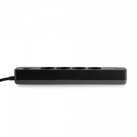 Мережевий подовжувач VIDEX ONCORD з/з 4п 3м (3x1.5мм) 3.4А USB(QC3.0) +USB-C(PD20W) з кнопкою Black | Зображення 5