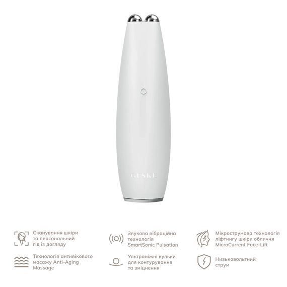 Микротоковая ручка для подтяжки кожи лица GESKE MicroCurrent Face-Lift Pen 6в1 white, Белый | Зображення 1