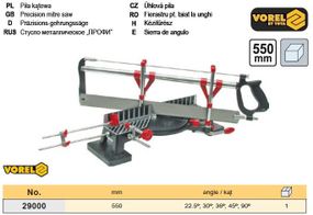 Стусло поворотное Польша пила 550 мм TUV GS 22,5°,30°,36°,45°,90° VOREL-29000