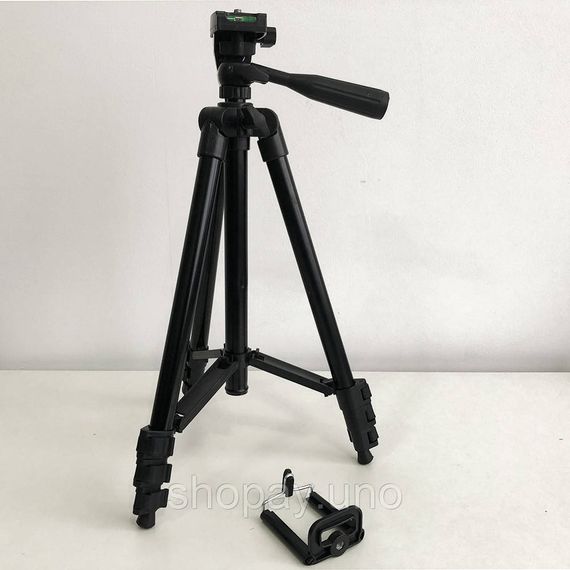 Штатив металлический универсальный для телефона и фотоаппарата Tripod 3110 PRO портативный трипод 0,35-1.02м высота. Цвет: черный | Зображення 2