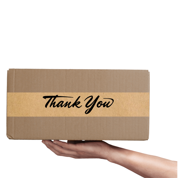 Скотч этикетка крафт "Thank You 02", 50х294 мм (100 шт/рулон) с принтом, самоклеющаяся Viskom | Зображення 3