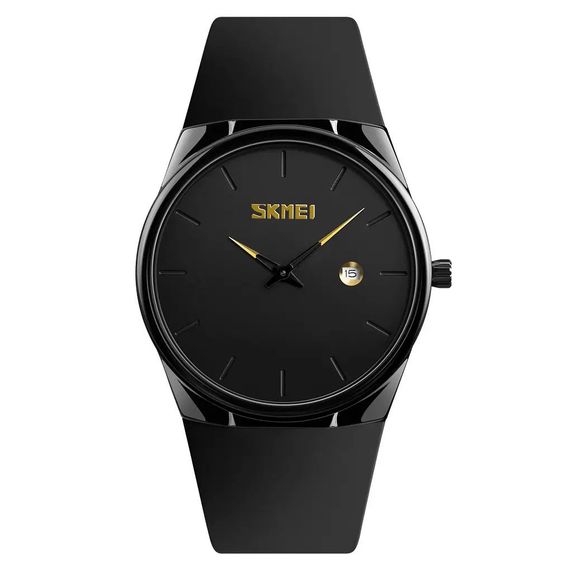 Часы мужские очень стильные SKMEI 1509BK, Стильные статусные наручные часы стрелочные AT-99 | Зображення 3