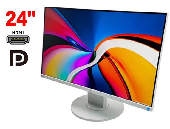 Монітор Широкоформатний Eizo FlexScan EV2450 / 24" (1920x1080) IPS / 1x HDMI, 1x DP, 1x DVI, 1x VGA, 1x USB 3.0, 2x USB 2.0, 2x Audio / 2х 1W / VESA 100x100 / Pivot б/в