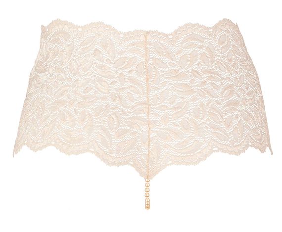 Кружевные трусики с высокой талией и ниткой из жемчуга Bracli Culotte, Экри, Свадебное бельё, M, M | Зображення 2