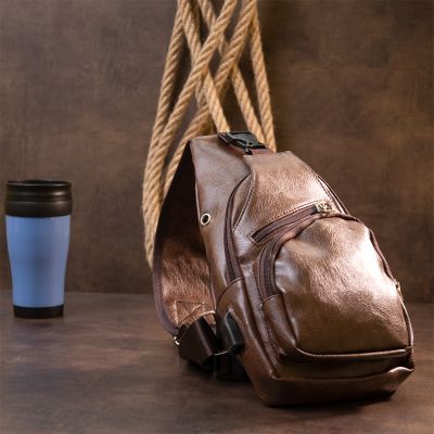 Сумка Vintage Крос боді смарт зі шкірозамінника Коричнева (20572) | Зображення 5