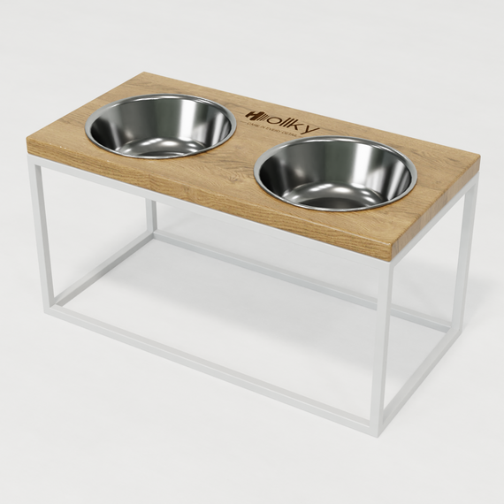 Миски на подставке для средних и больших собак Hollky Base L (2 × 0,95 л) BL-422120-WHNT | Зображення 2