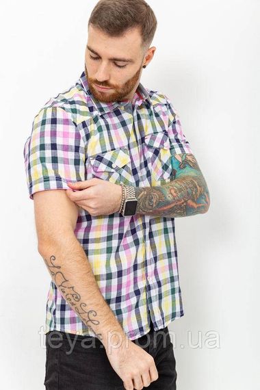 Якісна чоловіча сорочка у клітину сезон весна-літо колір різноколір FG_00495 | Зображення 2