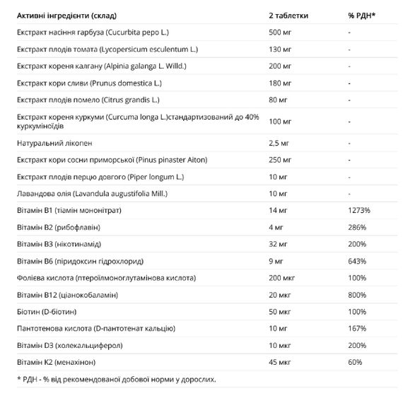 Комплекс для здоров'я передміхурової залози New Nordic Prosta Vital 60 Tabs | Зображення 1