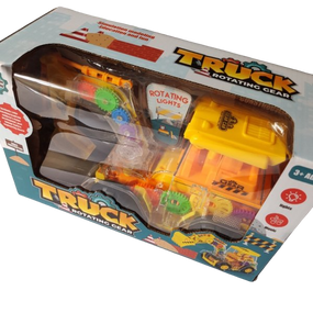 Іграшка Трактор Гідромолот із прозорим корпусом із підсвічуванням та звуком Truck Rotating Gear Жовтий