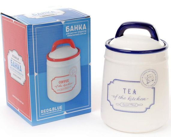 Банка керамічна Red&Blue TEA 800мл, синя | Зображення 1