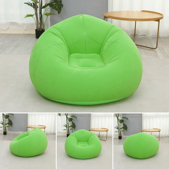 Надувное кресло-пуф Inflatable Sofa / Надувное кресло-мешок 110×110×85 см Зеленый | Зображення 1