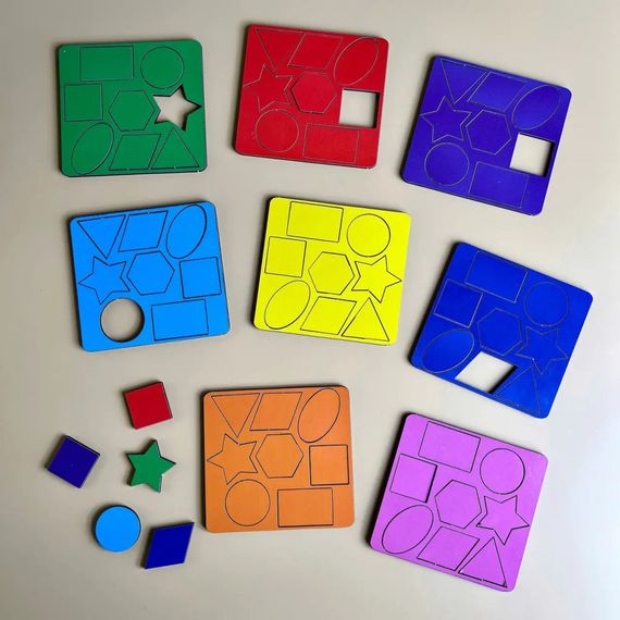 Деревянный сортер "Барабан" Ubumblebees (ПСФ135) PSF135 геометрические фигуры | Зображення 1