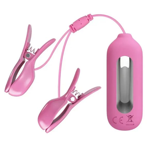 Виброзажымы для сосков Pretty Love Nipple Clip с электростимуляцией, розовые Sex Aura | Зображення 4