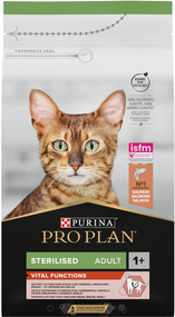 Сухий корм Purina PRO PLAN Sterilised Adult 1+ Vital Functions для дорослих стерилізованих котів, лосось 1.5кг
