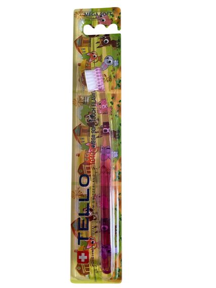 Дитяча зубна щітка Tello Kids 10400 Mega Soft (від 0 до 5 років), рожева