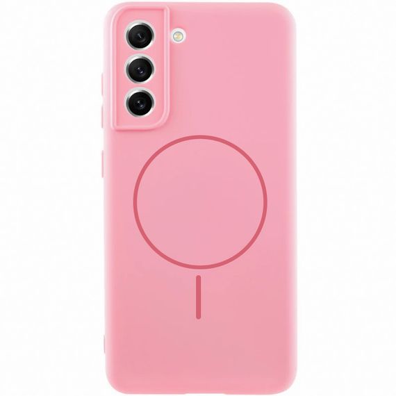 Чехол Silicone Cover Lakshmi Full Camera (AA) with MagFit для Samsung Galaxy S21 FE Розовый / Light pink
