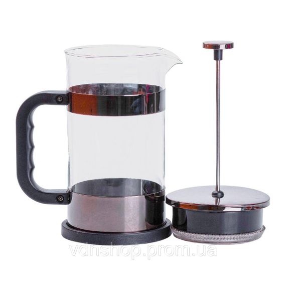 Заварник для чая 1 литр с френч прессом черный HP33538B | Зображення 1