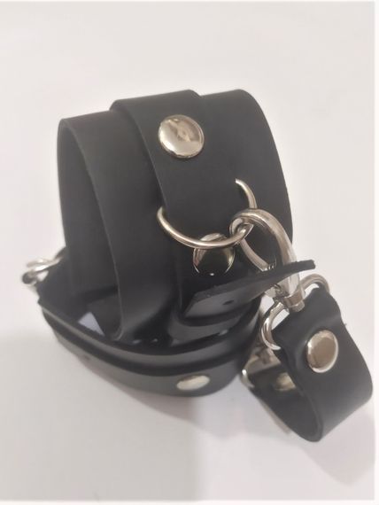 Преміумнаручники з натуральної шкіри Soft Skin BDSM Desire чорний Sex Aura | Зображення 2