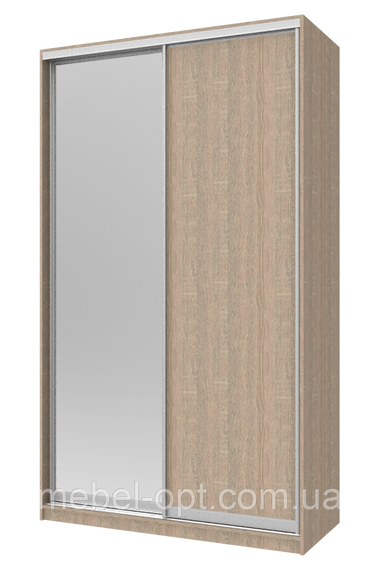 Шкаф купе Сити 24 Doros Дуб сонома 1 ДСП / 1 Зеркало 140х60х240 (42002072)