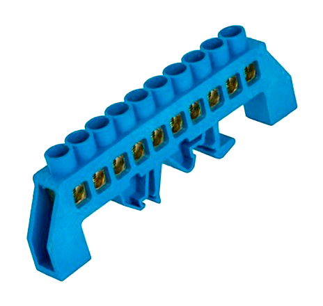 Універсальна Шина ізольована «N» на DIN-рейку ШЛС 6х9-10 синій Ny95500460