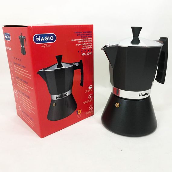 Кофеварка для индукционной плиты Magio MG-1006 | Гейзерная кофеварка для плиты | Кофеварка YZ-254 для дома | Зображення 8